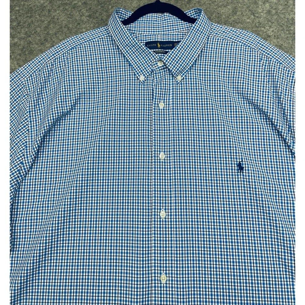 Polo Ralph Lauren Performance Short Sleeve Button Down Shirt Mens 4XLT Blue